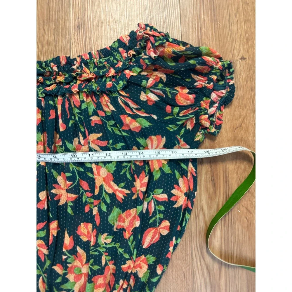 Free People FP One Suki Blouse Garden Combo Floral Off Shoulder Top F21T03306 M